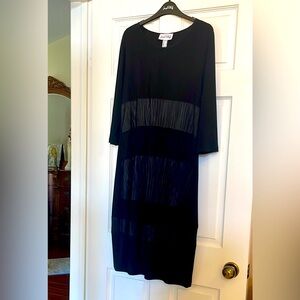 Joseph Ribkoff Black Sheath Dress Long Sleeve Crew Neck